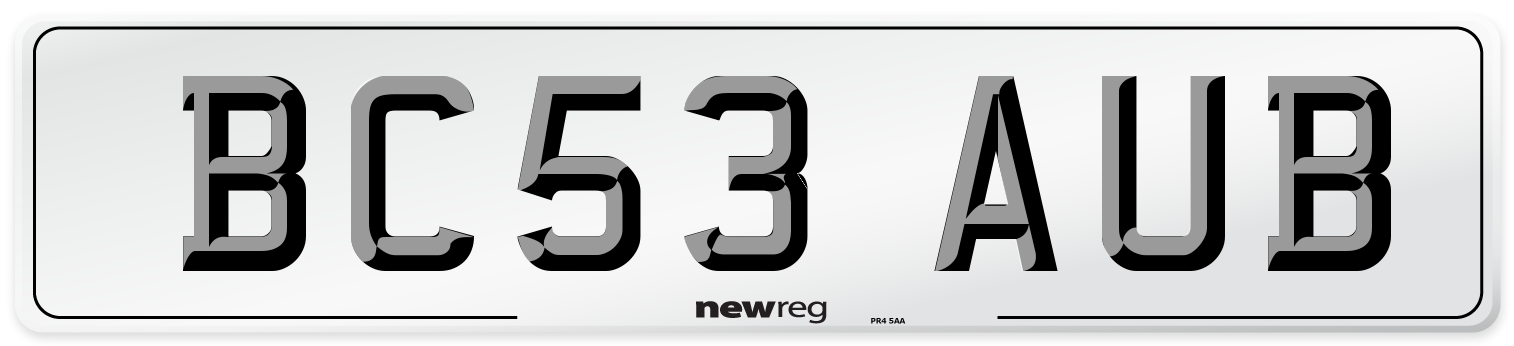 BC53 AUB Number Plate from New Reg